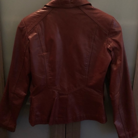 Wilson's Vintage Red Burgundy Leather Jacket - Picture 2 of 3